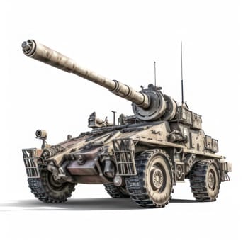 Howitzer isolated on white AI generated image