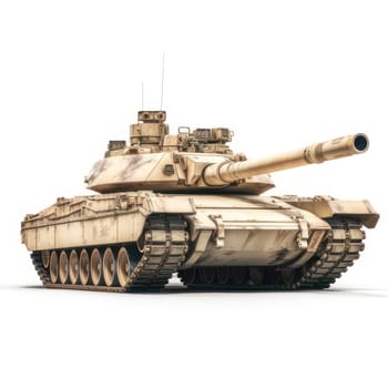 Modern M1 Abrams tank isolated on white AI generated image
