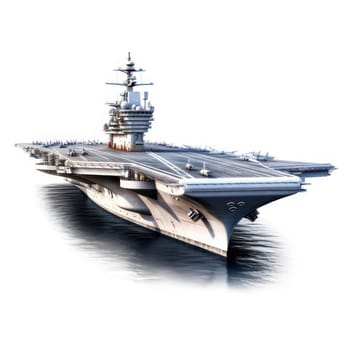 Aircraft carrier isolated on white AI generated image