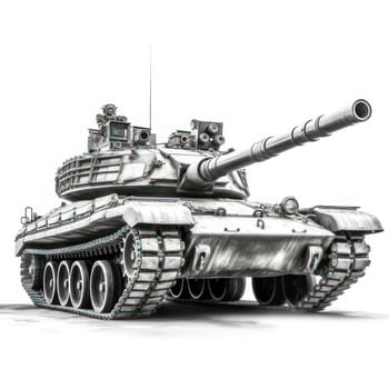 T-72 Avenger main battle tank isolated on white AI generated image