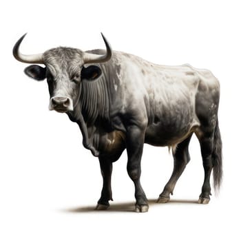 Big bull isolated on white AI generated image