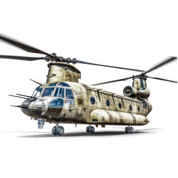 Chinook helicopter isolated on white AI generated image