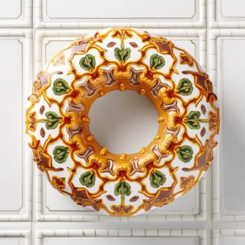 Colorful doughnut on a ceramic white background - 3D rendering - AI Generated