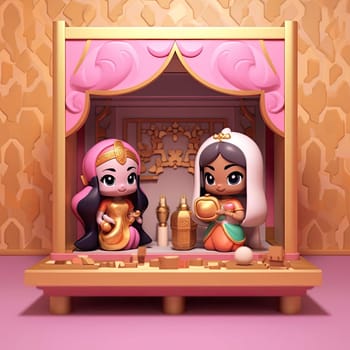 Cute Hindi girls - 3d rendering - AI Generated