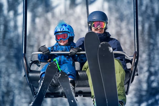 Father and Son sking in Arapahoe Basin, Keystone,Colorado.