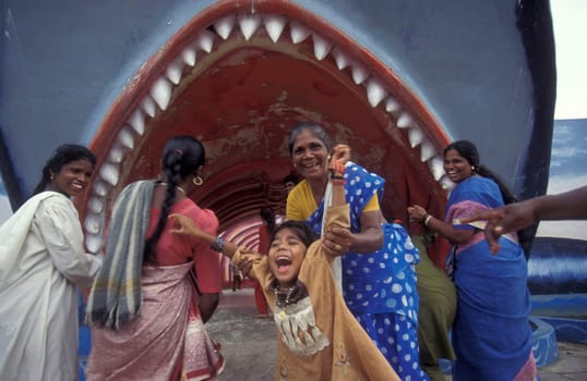 Indian actors at the Film Studios of Bollywood in the city of Chennai in Province Tamil Nadu in India.  India, Chennai, April, 1998