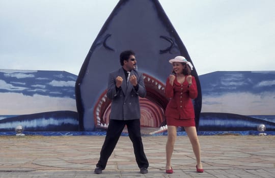 Indian actors at the Film Studios of Bollywood in the city of Chennai in Province Tamil Nadu in India.  India, Chennai, April, 1998