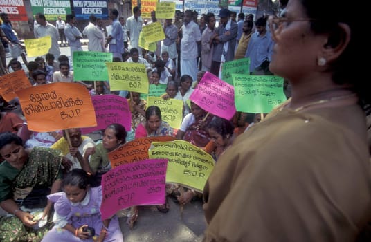 Indian Women protests at a demonstration in the city of Kochi or Cochin in the Province Kerala in India.  India, Cochin, April, 1998