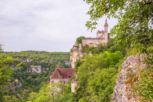 Rocamadour, the medieval village perched on a steep cliff dominates the Alzou valley, it attracts numerous pilgrims and tourists in France