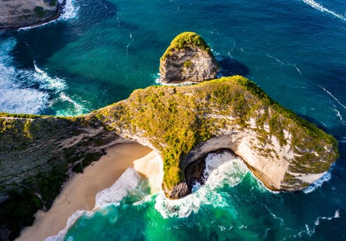 Airview of Kelingking Beach on Nusa Penida Island, Indonesia