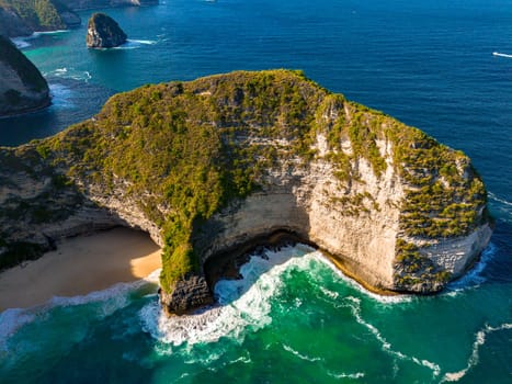Airview of Kelingking Beach on Nusa Penida Island, Indonesia