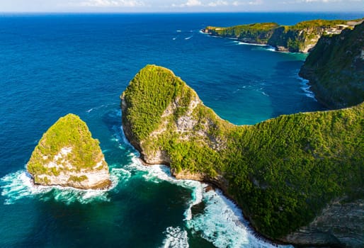 Airview of Kelingking Beach on Nusa Penida Island, Indonesia