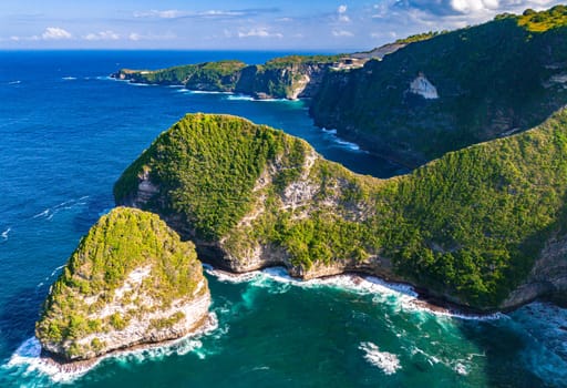 Airview of Kelingking Beach on Nusa Penida Island, Indonesia