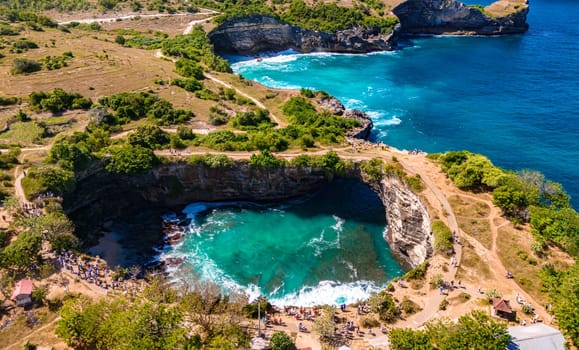 Airview of Broken Beach on Nusa Penida Island, Indonesia