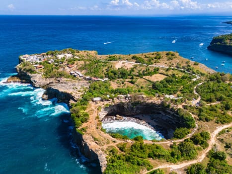 Airview of Broken Beach on Nusa Penida Island, Indonesia