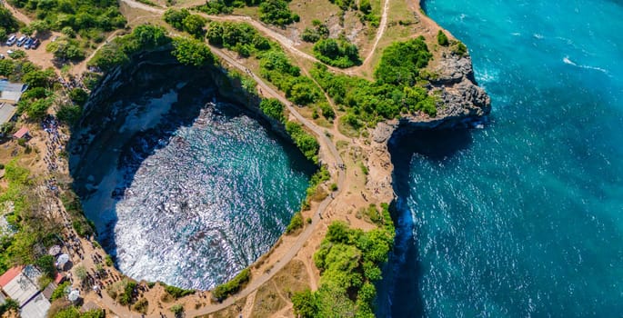 Airview of Broken Beach on Nusa Penida Island, Indonesia