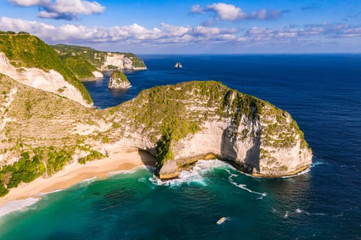 Airview of Kelingking Beach on Nusa Penida Island, Indonesia
