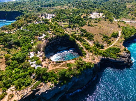 Airview of Broken Beach on Nusa Penida Island, Indonesia