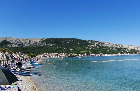 Beach scene in Baska/island of Krk - crystal clear water on the beach,fantastic scenery   Theme picture Croatia / Hrvatska / Croatia 2024