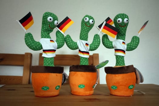 Fan merchandise such as dancing and talking fan cactus  Theme picture European Football Championship 2024 Germany