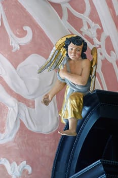 Angel, statue on the altar of the Holy Spirit in the Church of Saint Catherine of Alexandria in Zagreb, Croatia