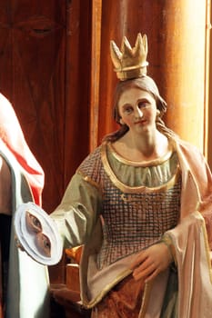 Saint Lucia, statue on the altar of the flagellation of Jesus in the parish church of the Immaculate Conception in Mace, Croatia
