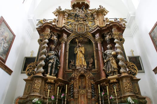 Main altar in the church Leonard of Noblac in Kotari, Croatia