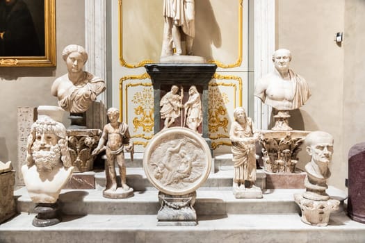 Rome, Italy - 28 December 2023: Doria Pamphilj Palace, antique art museum interior