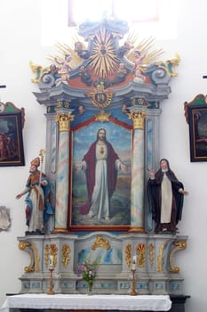 Altar of the Sacred Heart of Jesus in the Church of the Visitation of the Virgin Mary in Marija Gorica, Croatia