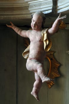 Angel statue in the Church of Our Lady of Jerusalem at Trski Vrh in Krapina, Croatia