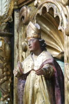 Statue of the Saint on the main altar in the church of Saint Catherine of Alexandria in Krapina, Croatia