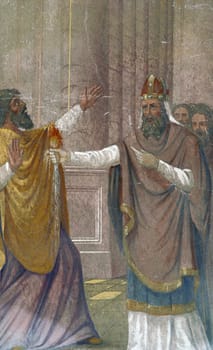 Fresco in the Saint Nicholas Church in Bistra, Croatia