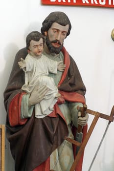 Saint Joseph, statue in the parish church of Our Lady of Miracles in Ostarije, Croatia
