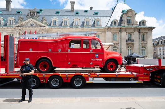 National Day Luxembourg, celebration of the Grand Duke´s birthday, military parade with luxembourgish army, police, fire department, rescue service and armed forced, Luxembourg city, 23.06.2024