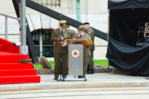 National Day Luxembourg, celebration of the Grand Duke´s birthday, military parade with luxembourgish army, police, fire department, rescue service and armed forced, Luxembourg city, 23.06.2024