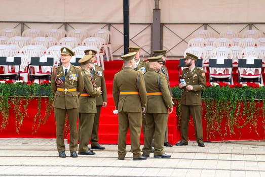 National Day Luxembourg, celebration of the Grand Duke´s birthday, military parade with luxembourgish army, police, fire department, rescue service and armed forced, Luxembourg city, 23.06.2024