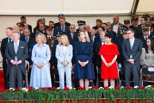 National Day Luxembourg, celebration of the Grand Duke´s birthday, military parade with luxembourgish army, police, fire department, rescue service and armed forced, Luxembourg city, 23.06.2024