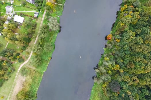 Moscow river, view from above on the suburb of Moscow.