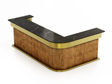 Bar counter isolated on white background. 3D illustration.