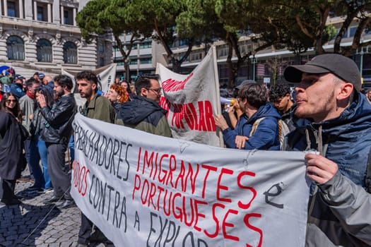 Porto, Portugal: May 1, 2024: Celebration and Protest of the May 1in Portugal, Labour Day, in Porto, Portugal