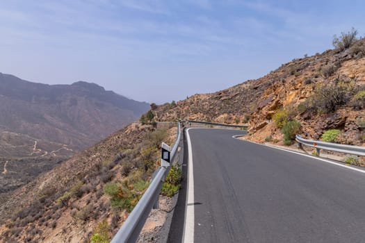 Road through the mountains in Gran Canaria, Spain