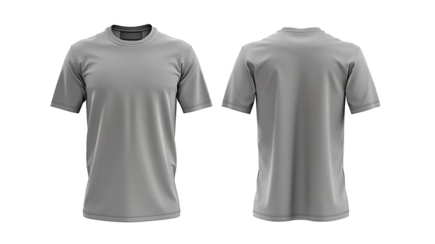 Realistic gray t-shirt mockup, isolated  transparent background