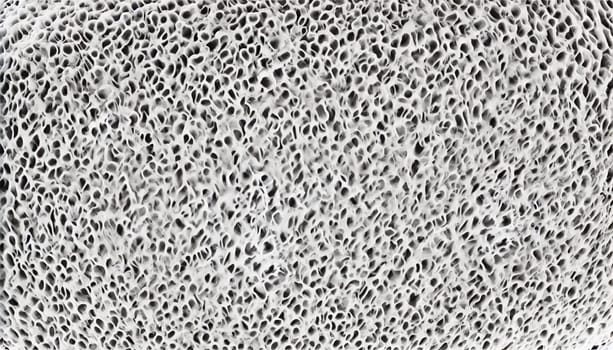his AI-generated image shows a microscopic cross-section of healthy bone tissue.