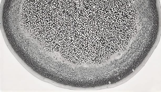 his AI-generated image shows a microscopic cross-section of healthy bone tissue.