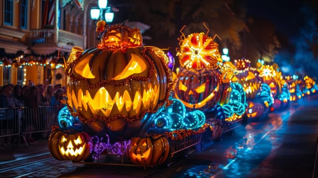 Along the route of the parade move cars decorated with huge Jack o' lantern, dedicated to Halloween.