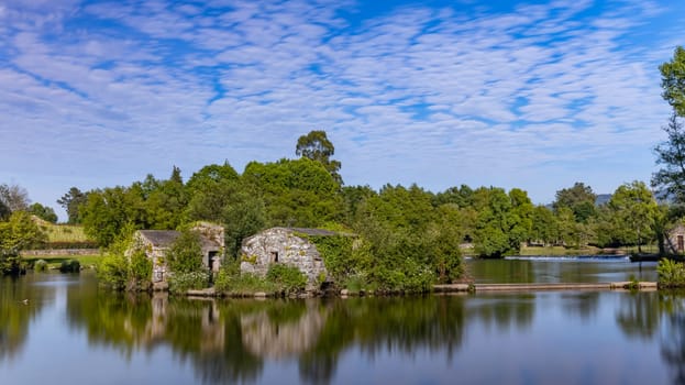 Long exposure at Azenhas de Adaufe, ancient water mills on the river, Braga, north of Portugal.