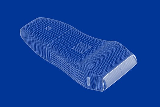 3d wireframe model of electric shaver