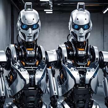 futuristic future humanoid robots in series production