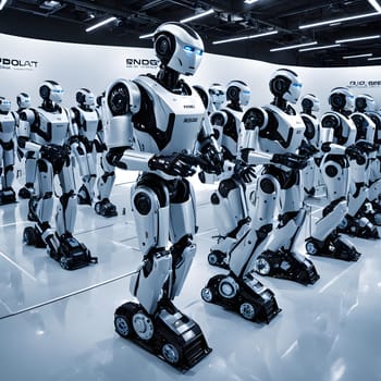 futuristic future humanoid robots in series production