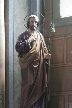 Saint Joseph, statue on the altar of Saint Isidore in Saint Elijah church in Lipnik, Croatia